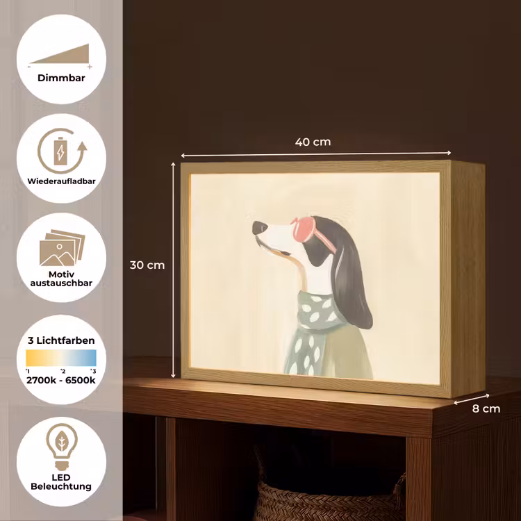 Hond - Zonnebril - Sjaal Light Box met batterij (Wandlamp) middel -USP_websiteoverzichtDE