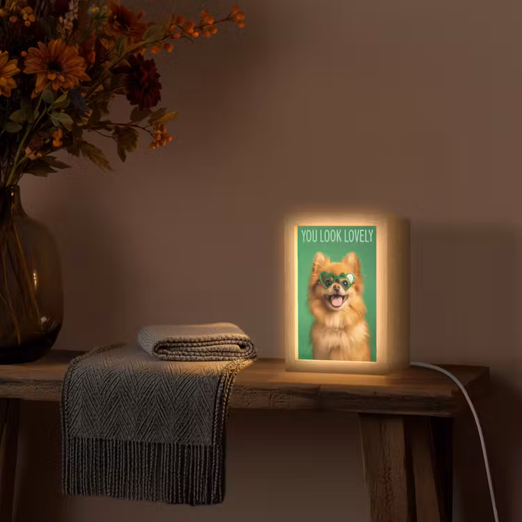 Hond - Zonnebril - Valentijn - Love Light Box met kabel (Wandlamp) klein -sfeer4