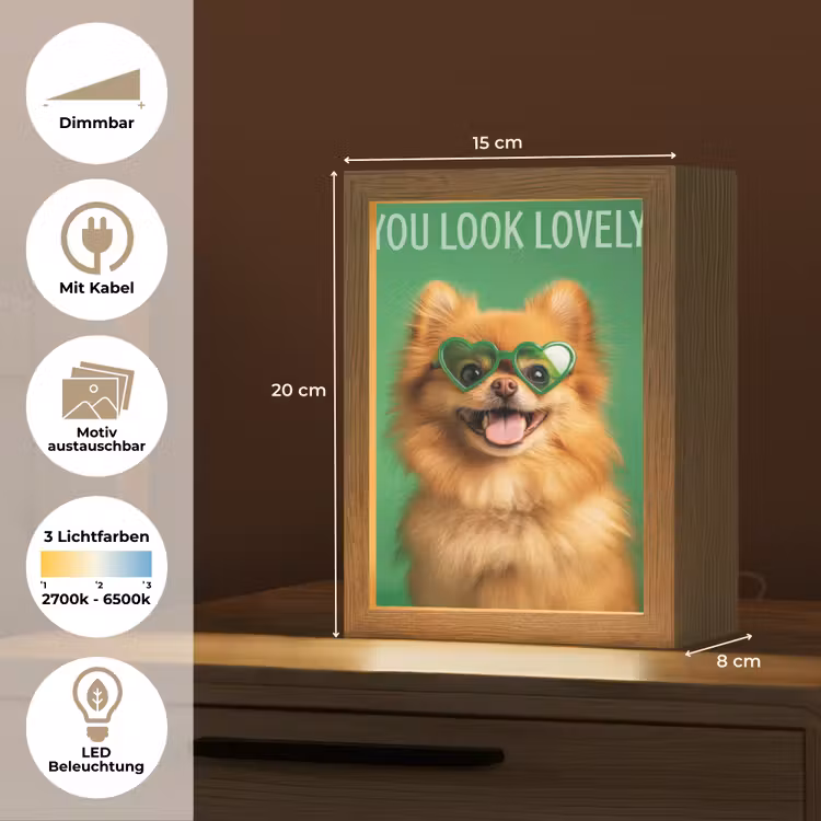 Hond - Zonnebril - Valentijn - Love Light Box met kabel (Wandlamp) klein -USP_websiteoverzichtDE