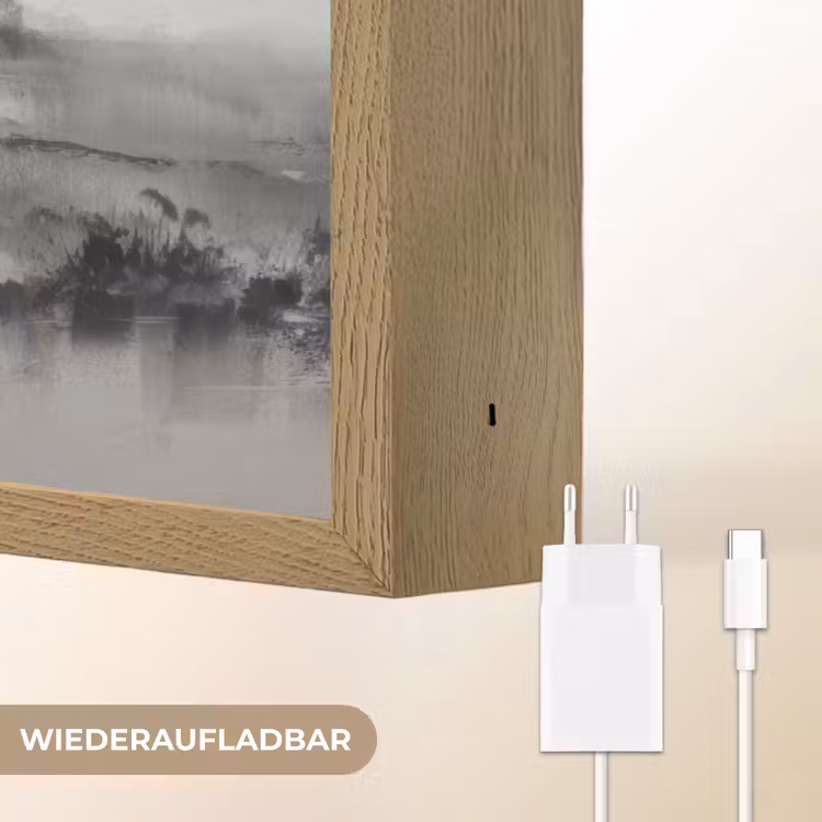 Hut - Grijs - Bergen - Mistig Light Box met batterij (Wandlamp) middel -USP_websiteoplaadbaarDE