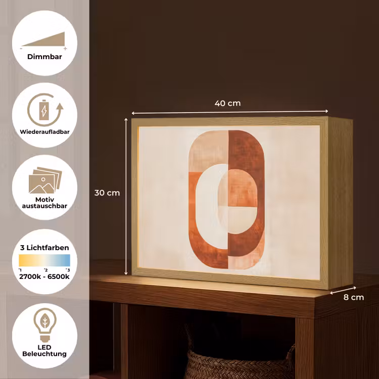 Illustratie - Abstract - Vormen - Rood Light Box met batterij (Wandlamp) middel -USP_websiteoverzichtDE