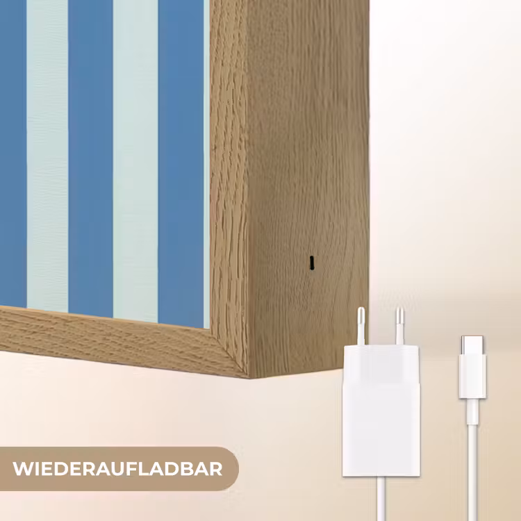 Illustratie - Bessen - Blauw - Strepen Light Box met batterij (Wandlamp) middel -USP_websiteoplaadbaarDE