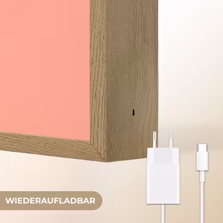 Illustratie - Bloemen - Rand - Roze Light Box met batterij (Wandlamp) middel -USP_websiteoplaadbaarDE