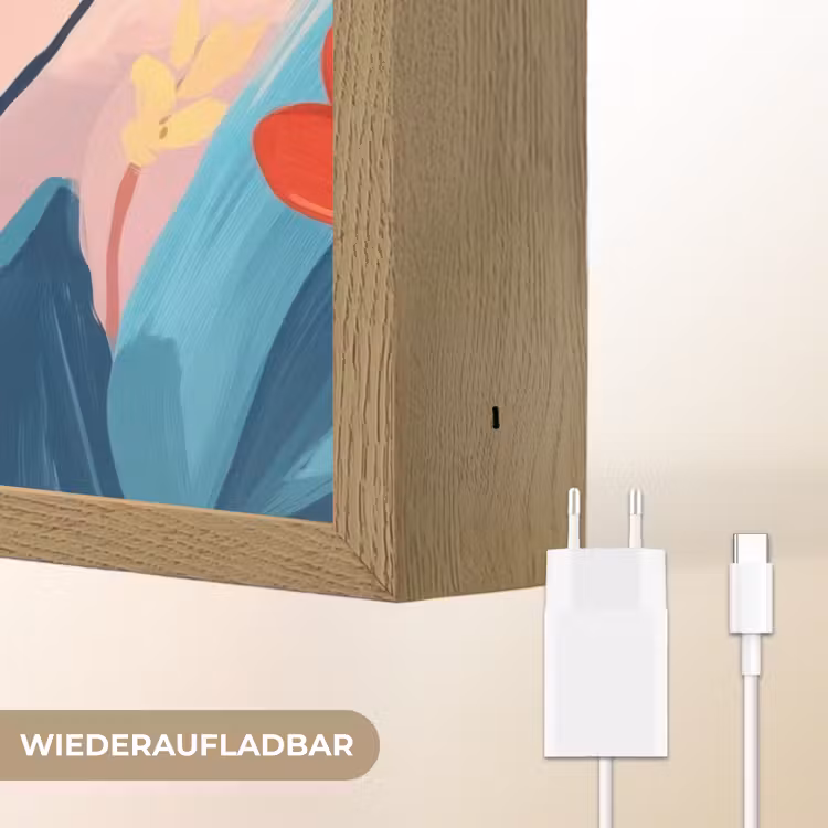 Illustratie - Bloemen - Kleurrijk Light Box met batterij (Wandlamp) middel -USP_websiteoplaadbaarDE