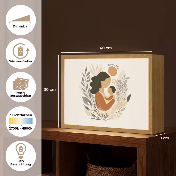 Illustratie - Quote - Moeder Light Box met batterij (Wandlamp) middel -USP_websiteoverzichtDE