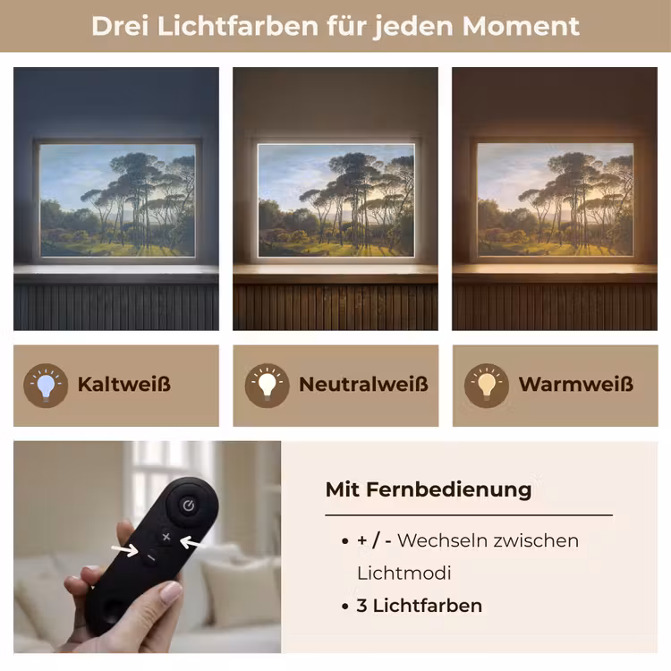 Italiaans landschap met parasoldennen - Kunst - Oude meesters Light Box met batterij (Wandlamp) middel -USP_lichtkleurDE