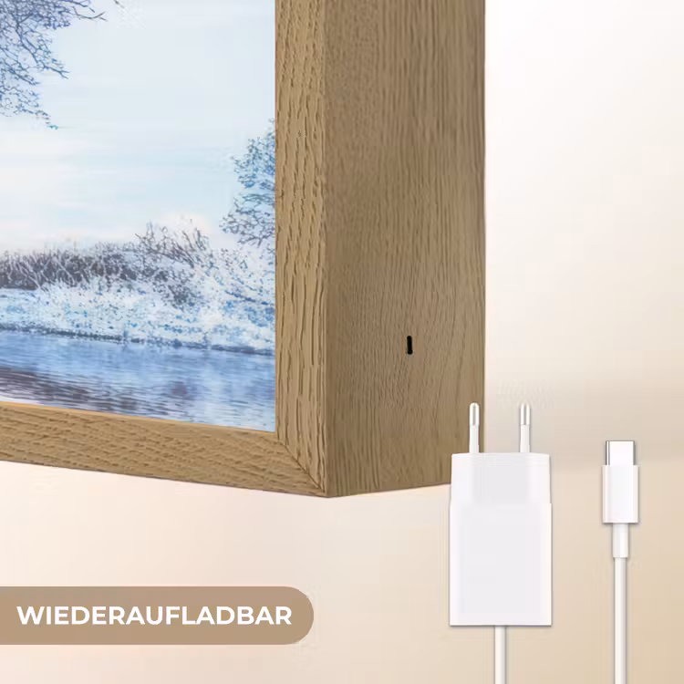 Seizoenen - Kunst - Boom - Herfst - Winter Light Box met batterij (Wandlamp) middel -USP_websiteoplaadbaarDE