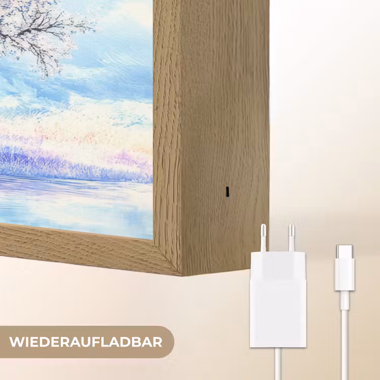 Seizoenen - Kunst - Boom - Winter - Herfst Light Box met batterij (Wandlamp) middel -USP_websiteoplaadbaarDE