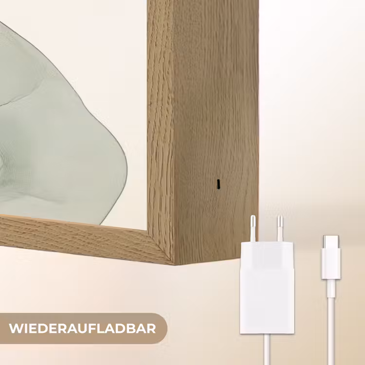 Japandi - Abstract - Groen Light Box met batterij (Wandlamp) middel -USP_websiteoplaadbaarDE