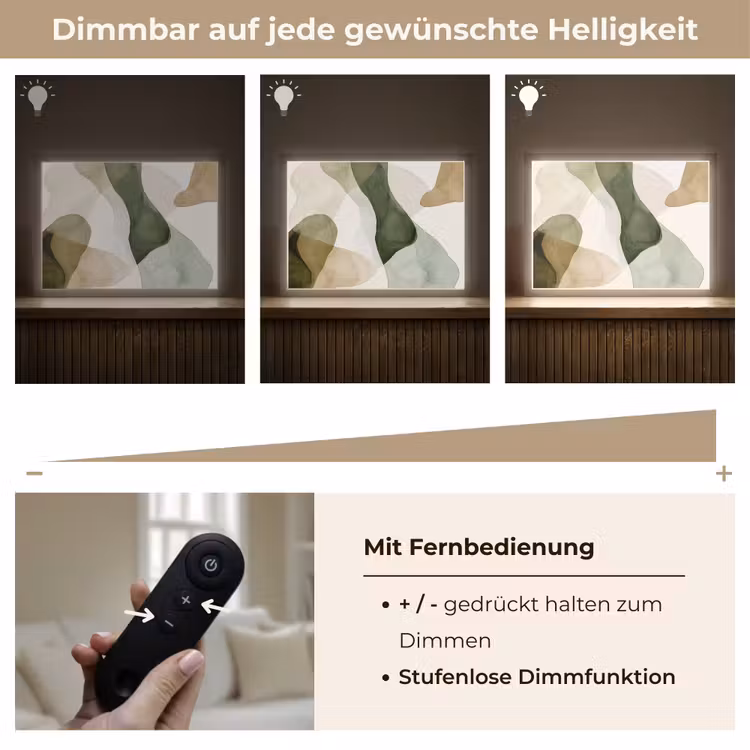 Japandi - Abstract - Groen Light Box met batterij (Wandlamp) middel -USP_dimbaarDE