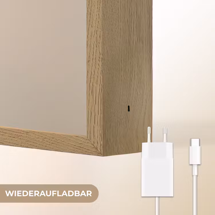 Japandi - Beige - Modern Light Box met batterij (Wandlamp) middel -USP_websiteoplaadbaarDE