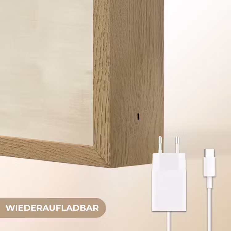 Japandi - Vogel - Groen Light Box met batterij (Wandlamp) middel -USP_websiteoplaadbaarDE