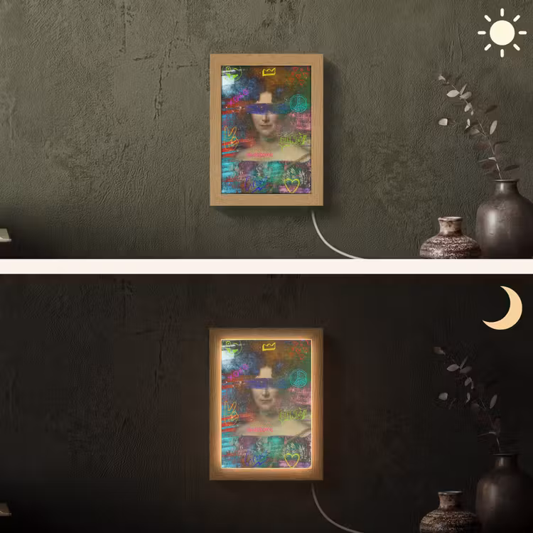 Johanna Henriette Engelen - Dubois Drahonet - Graffiti Light Box met kabel (Wandlamp) klein -sfeer3