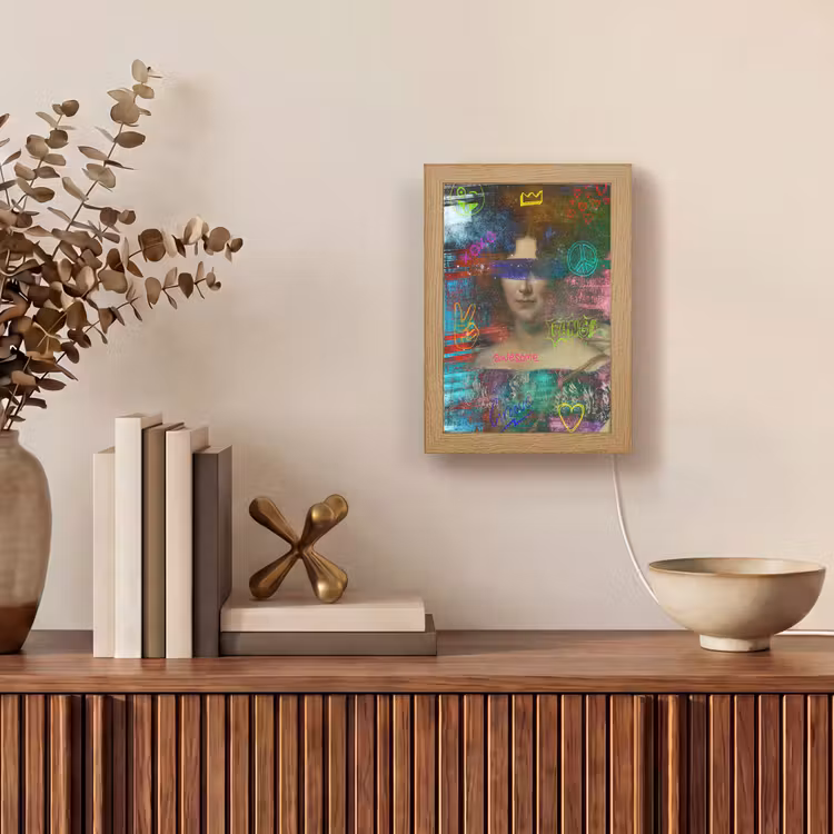 Johanna Henriette Engelen - Dubois Drahonet - Graffiti Light Box met kabel (Wandlamp) klein -sfeer2