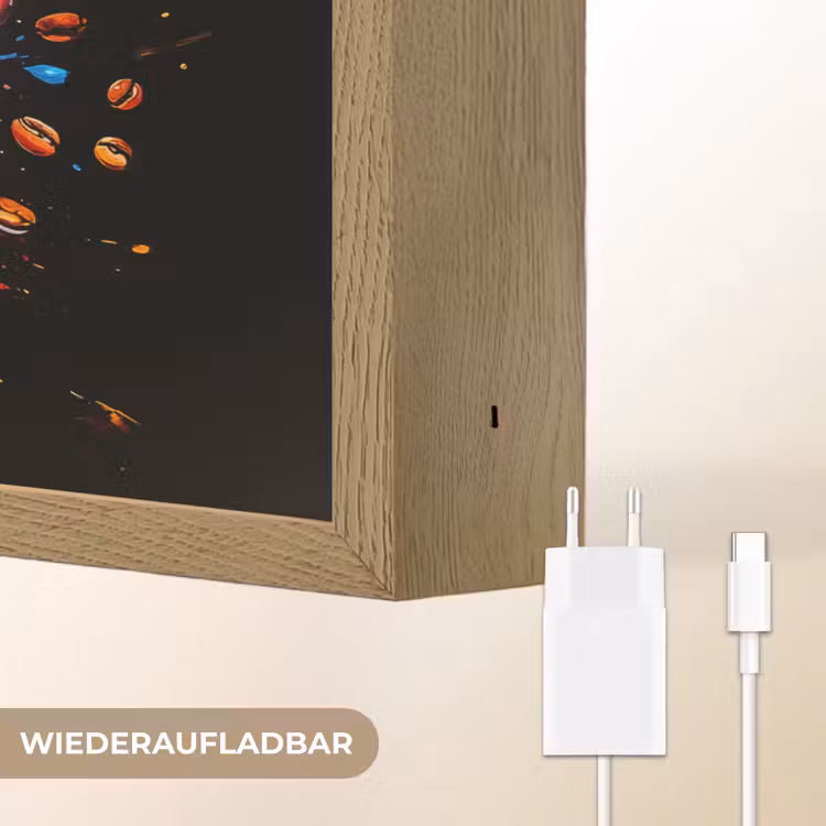 Koffie - Graffiti - Drinken - Abstract Light Box met batterij (Wandlamp) middel -USP_websiteoplaadbaarDE