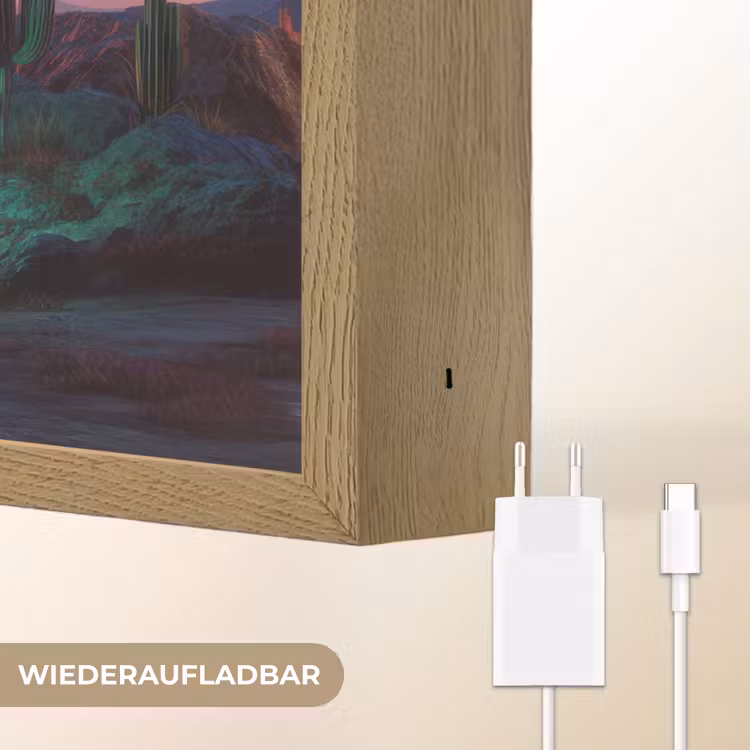 Cactus - Lichtzuilen - Zonsondergang Light Box met batterij (Wandlamp) middel -USP_websiteoplaadbaarDE