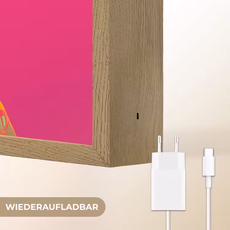 Kameel - Bloemen - Kimono - Waaiers Light Box met batterij (Wandlamp) middel -USP_websiteoplaadbaarDE