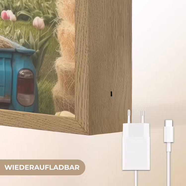 Konijn - Boerderij - Eieren Light Box met batterij (Wandlamp) middel -USP_websiteoplaadbaarDE