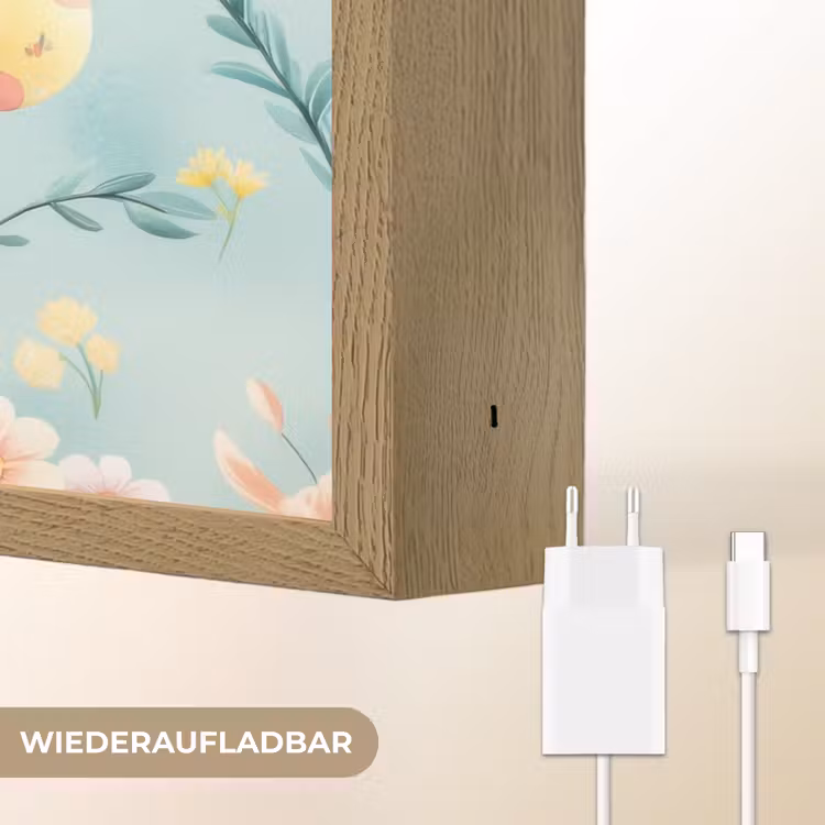 Konijn - Eieren - Takjes Light Box met batterij (Wandlamp) middel -USP_websiteoplaadbaarDE