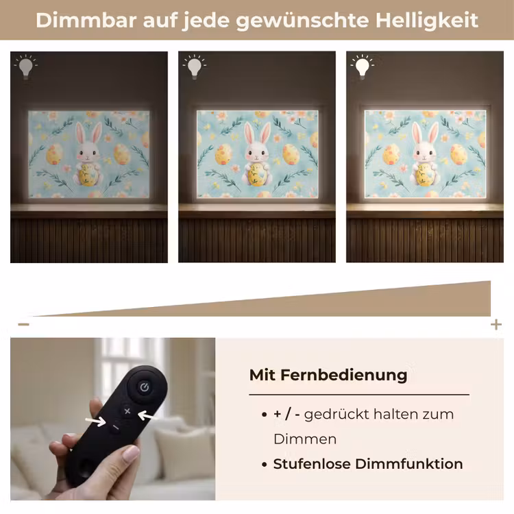 Konijn - Eieren - Takjes Light Box met batterij (Wandlamp) middel -USP_dimbaarDE