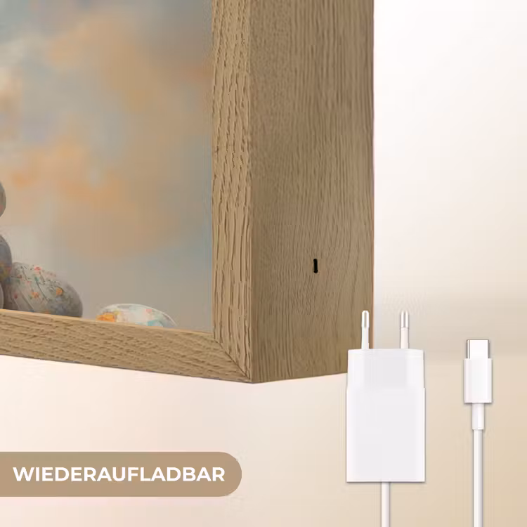 Konijn - Eieren - Kleurrijk Light Box met batterij (Wandlamp) middel -USP_websiteoplaadbaarDE