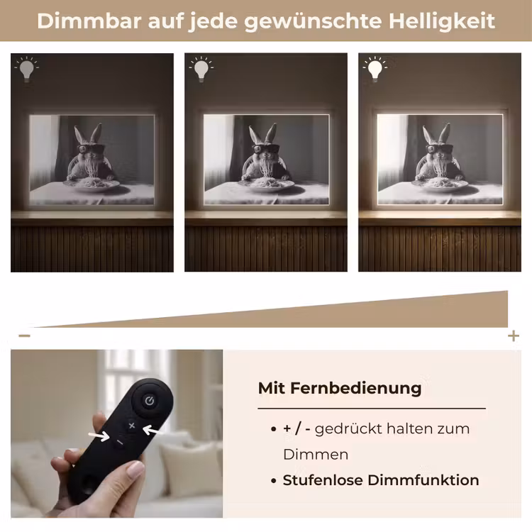 Konijn - Bunny - Zonnebril - Tafelkleed - Pasta - Schattig Light Box met batterij (Wandlamp) middel -USP_dimbaarDE