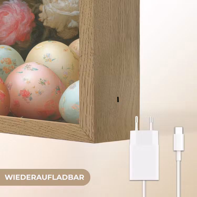 Konijn - Paaseieren - Stilleven Light Box met batterij (Wandlamp) middel -USP_websiteoplaadbaarDE