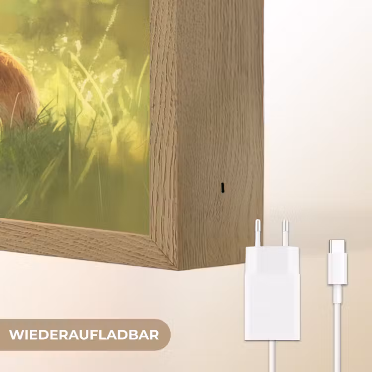 Konijn - Zonlicht - Bos Light Box met batterij (Wandlamp) middel -USP_websiteoplaadbaarDE