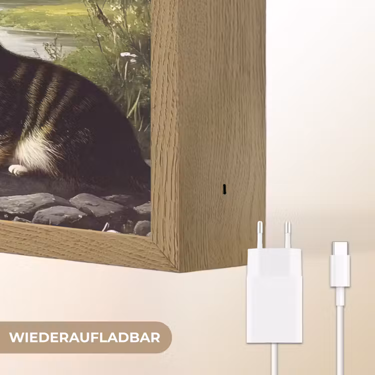 Kat - Beekje - Weide Light Box met batterij (Wandlamp) middel -USP_websiteoplaadbaarDE