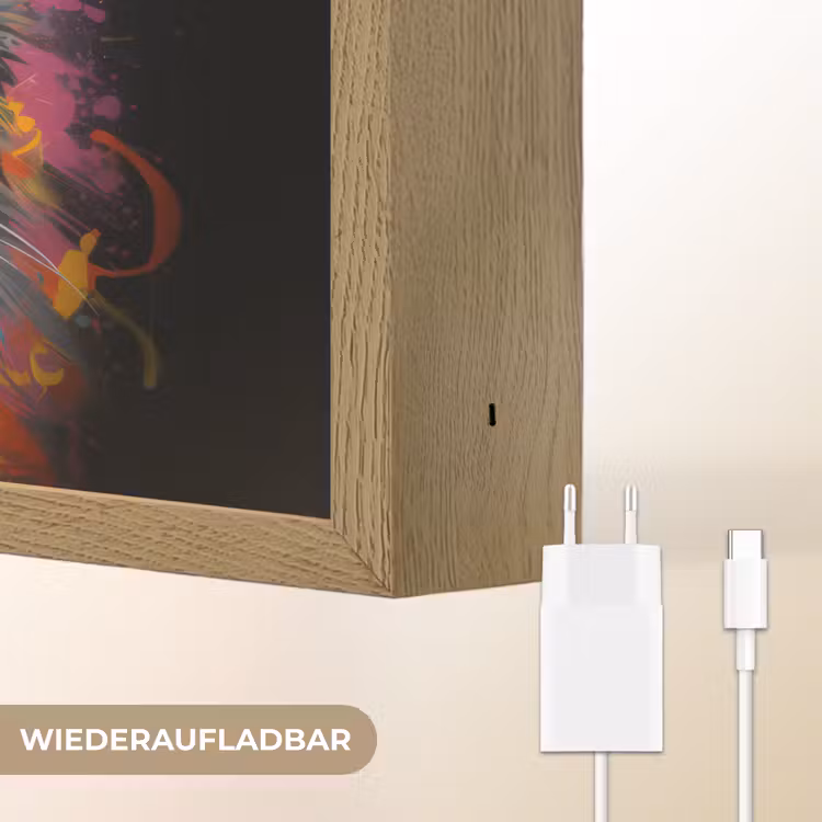 Kat - Graffiti - Dieren - Kleuren - Grijs Light Box met batterij (Wandlamp) middel -USP_websiteoplaadbaarDE