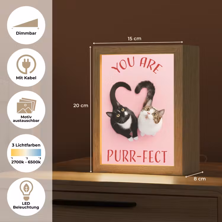 Kat - Hart - Tekst - Valentijn Light Box met kabel (Wandlamp) klein -USP_websiteoverzichtDE