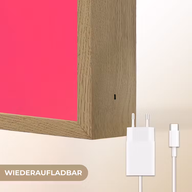 Kat - Kimono - Bloemen - Roze Light Box met batterij (Wandlamp) middel -USP_websiteoplaadbaarDE