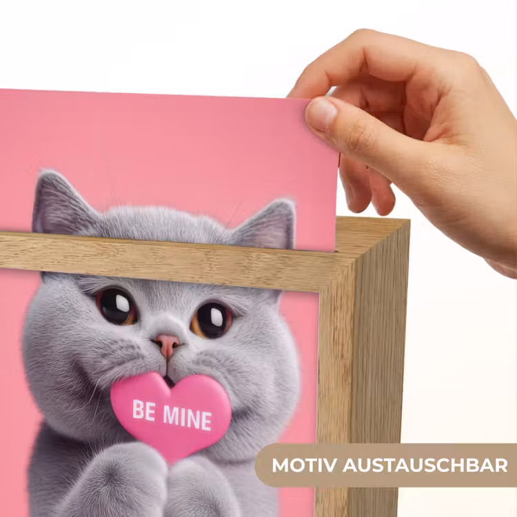 Kat - Valentijn - Roze - Liefde Light Box met kabel (Wandlamp) klein -USP_websiteprintDE