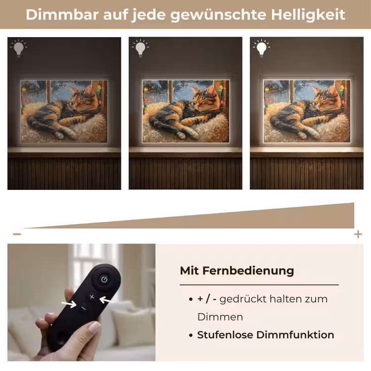 Kat - Kerst - Winter - Dier Light Box met batterij (Wandlamp) middel -USP_dimbaarDE