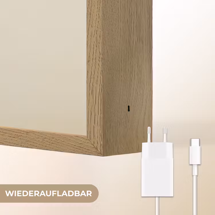 Dennentak - Naaldvormige bladeren - Lichtgroen Light Box met batterij (Wandlamp) middel -USP_websiteoplaadbaarDE