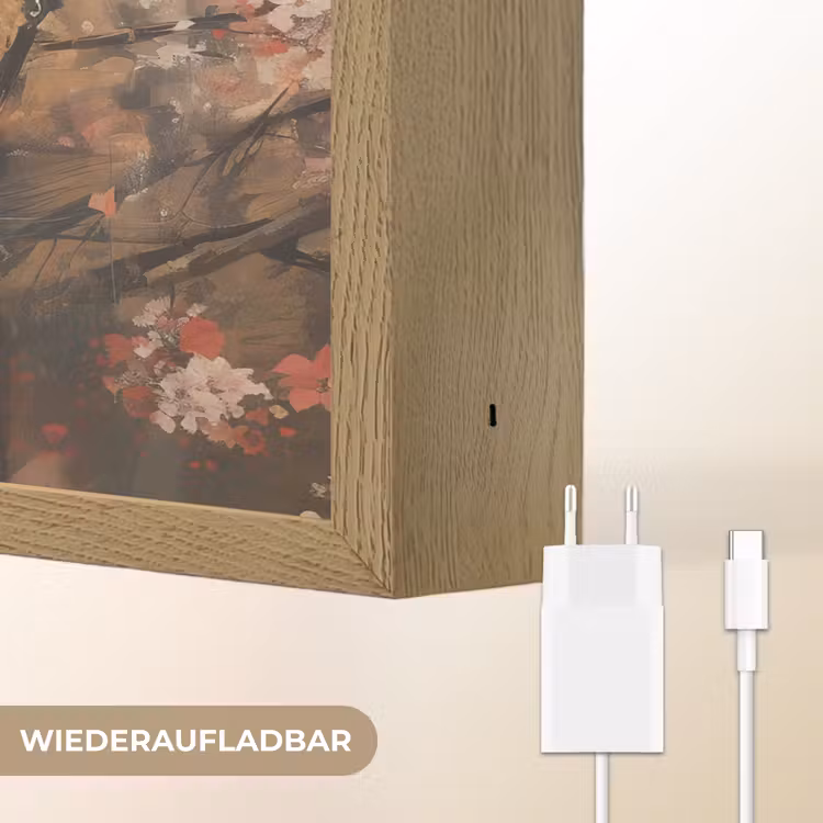 Kimono - Vrouw - kersenbomen Light Box met batterij (Wandlamp) middel -USP_websiteoplaadbaarDE