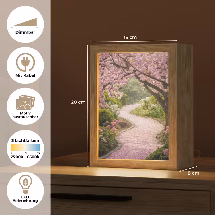 Kersenbloesem - Natuur - Sakura - Pad - Japanse tuin Light Box met kabel (Wandlamp) klein -USP_websiteoverzichtDE