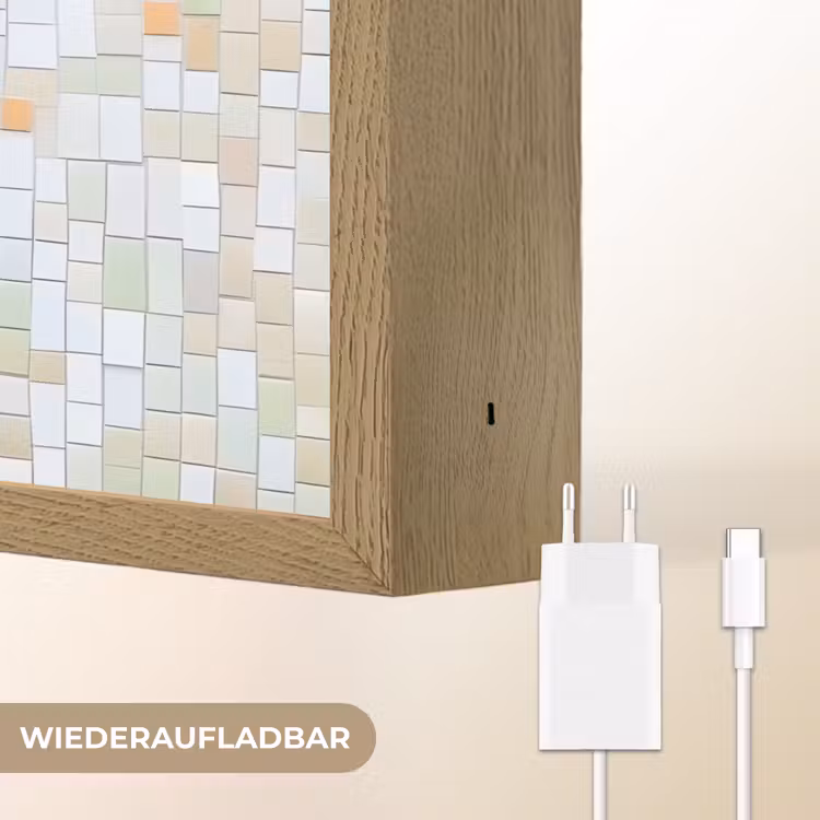Kersen - Rood - Mozaïek - Blaadjes Light Box met batterij (Wandlamp) middel -USP_websiteoplaadbaarDE