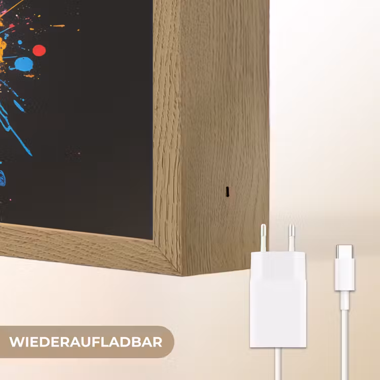 Kersen - Fruit - Graffiti - Verf - Abstract - Modern - Kleurrijk Light Box met batterij (Wandlamp) middel -USP_websiteoplaadbaarDE
