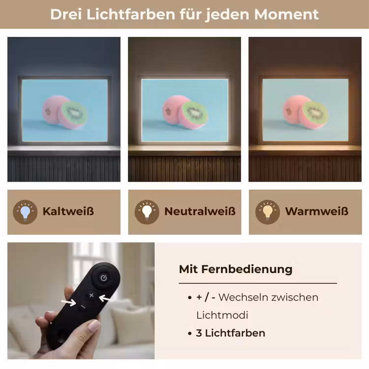 Kiwi - Blauw - Surrealistisch Light Box met batterij (Wandlamp) middel -USP_lichtkleurDE