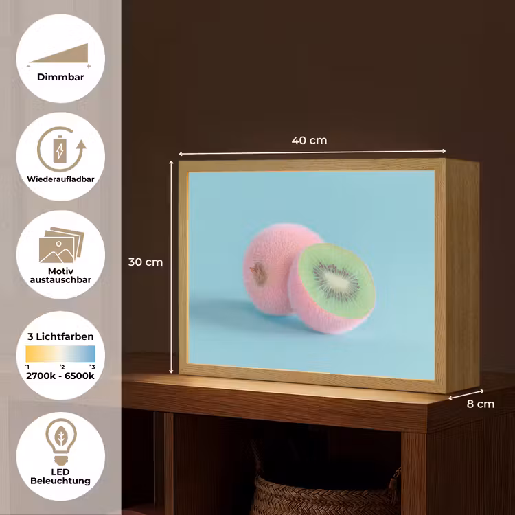 Kiwi - Blauw - Surrealistisch Light Box met batterij (Wandlamp) middel -USP_websiteoverzichtDE