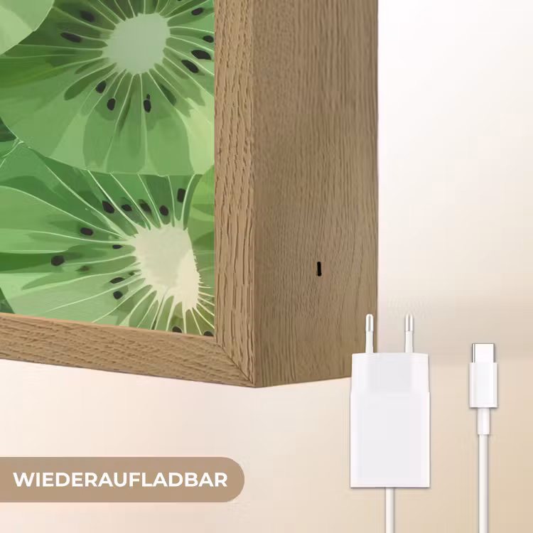 Kiwi - Groen - Pitten Light Box met batterij (Wandlamp) middel -USP_websiteoplaadbaarDE