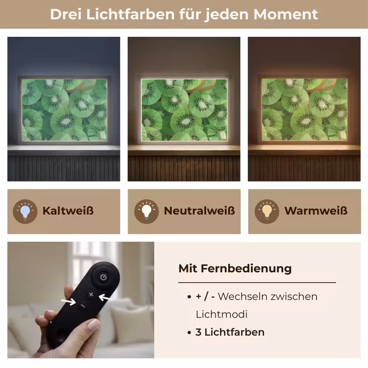 Kiwi - Groen - Pitten Light Box met batterij (Wandlamp) middel -USP_lichtkleurDE