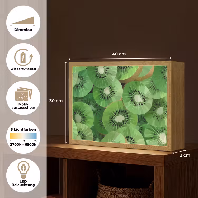 Kiwi - Groen - Pitten Light Box met batterij (Wandlamp) middel -USP_websiteoverzichtDE
