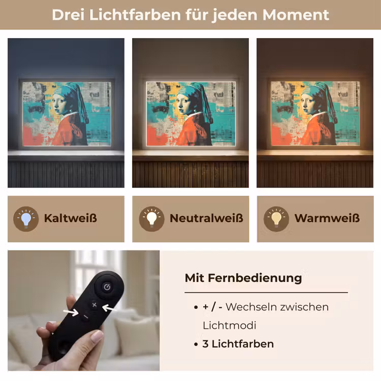 Klassiek - Pareloorbel - Streetartstijl - Kleurrijk Light Box met batterij (Wandlamp) middel -USP_lichtkleurDE