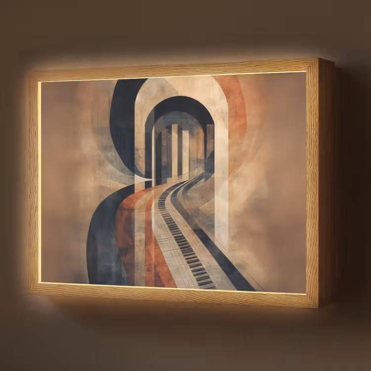 Piano - Toetsen - Abstract Light Box met batterij (Wandlamp) middel -z3d_website