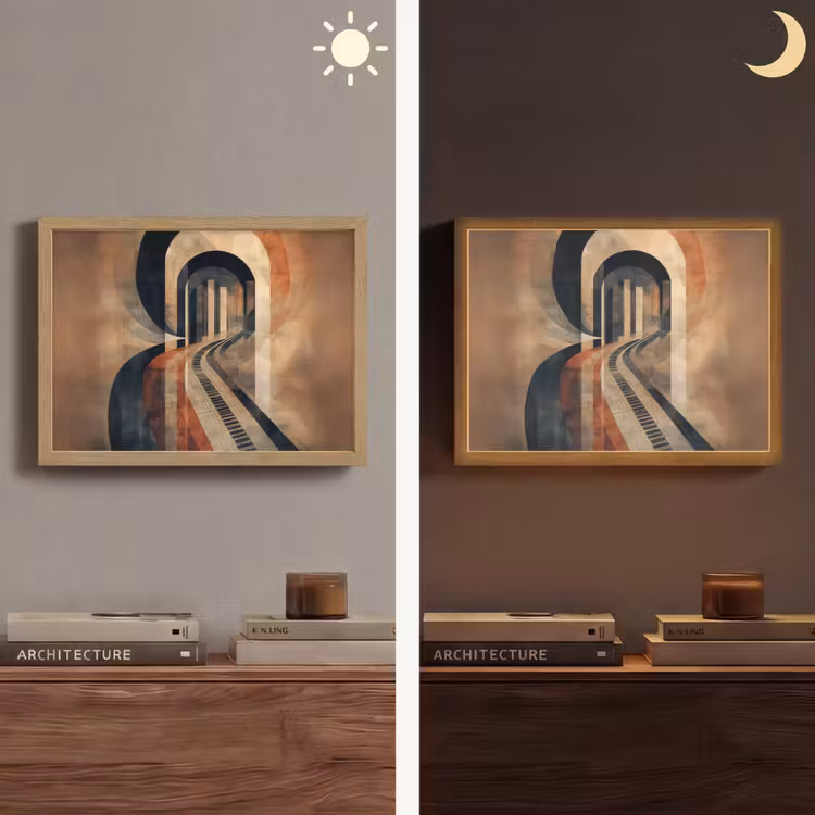 Piano - Toetsen - Abstract Light Box met batterij (Wandlamp) middel -sfeer3