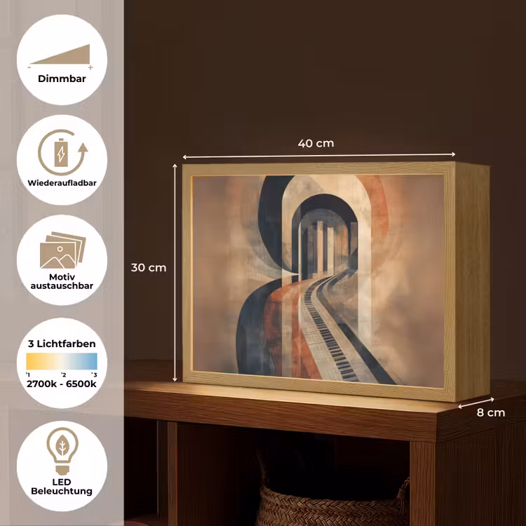 Piano - Toetsen - Abstract Light Box met batterij (Wandlamp) middel -USP_websiteoverzichtDE