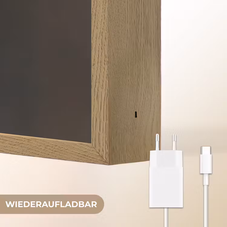 Blad - Wit - Minimalistisch Light Box met batterij (Wandlamp) middel -USP_websiteoplaadbaarDE