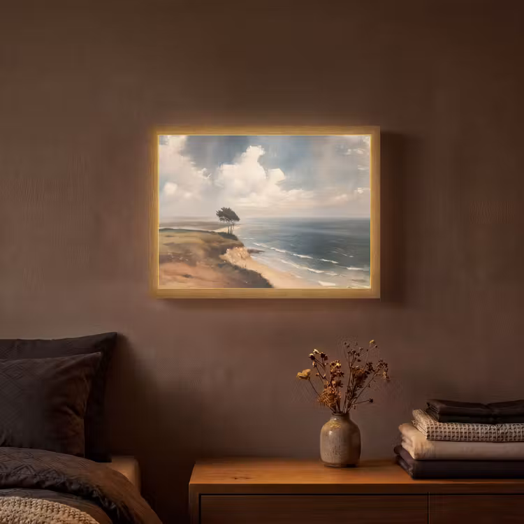 Klif - Zee - Boom Light Box met batterij (Wandlamp) middel -sfeer4